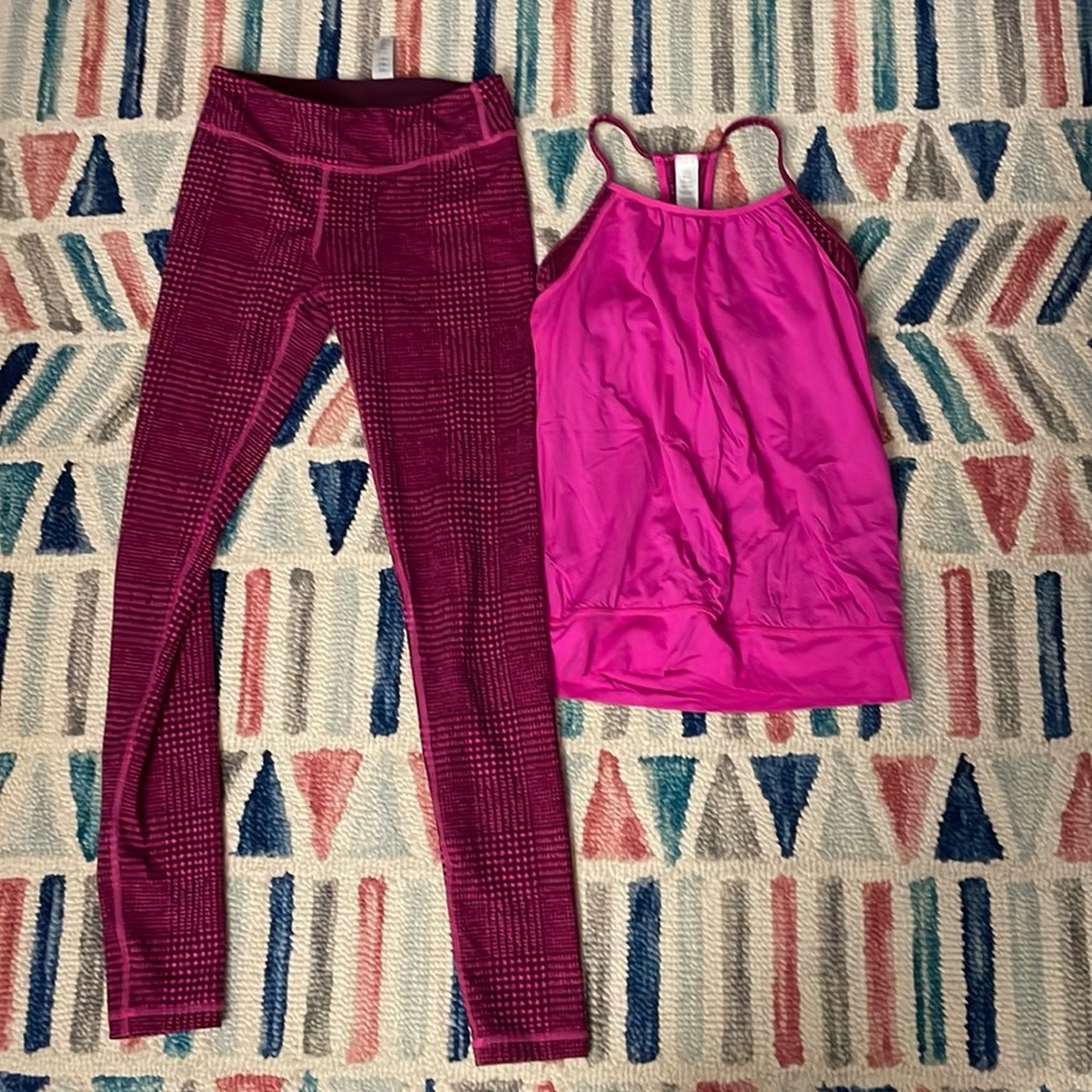 Ivviva pink leggings and tank top set